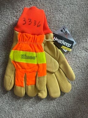 Kinco High-Visibility Work Gloves - Orange/Yellow NWT